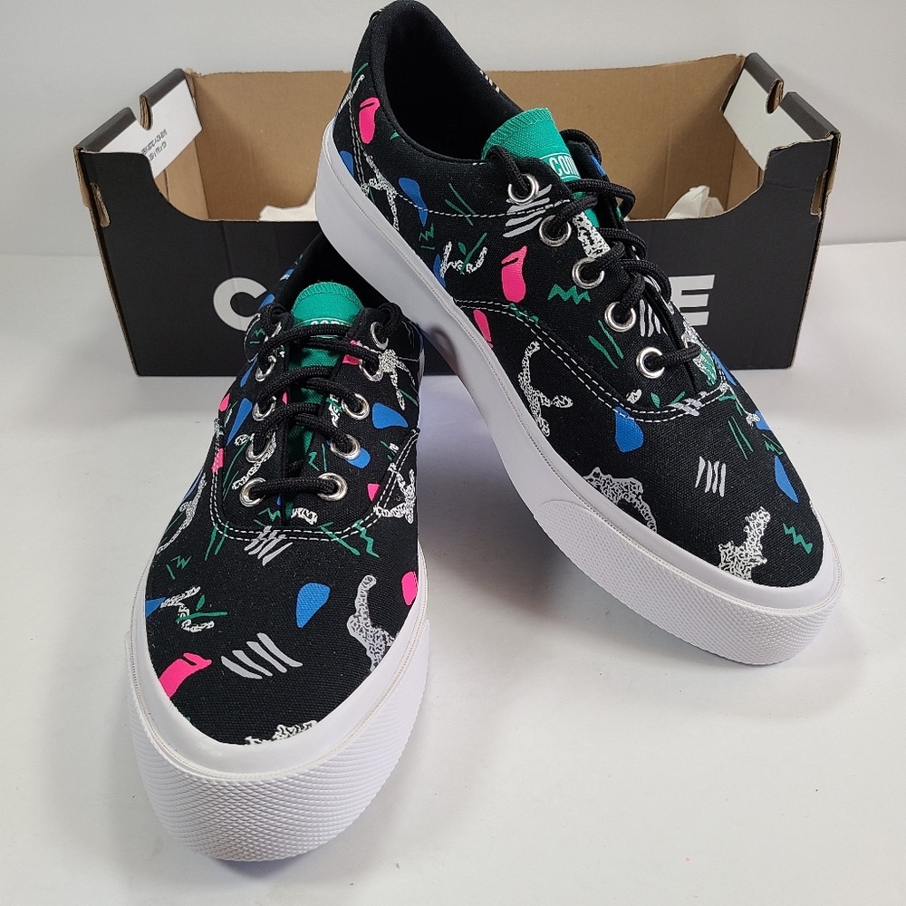 Converse Skid Grip 80's Print Black Multi Sneakers Men Size 10 Women Size 11.5